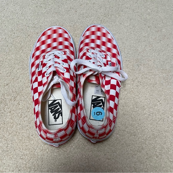 Vans Red White Checkered Shoes - Picture 3 of 5